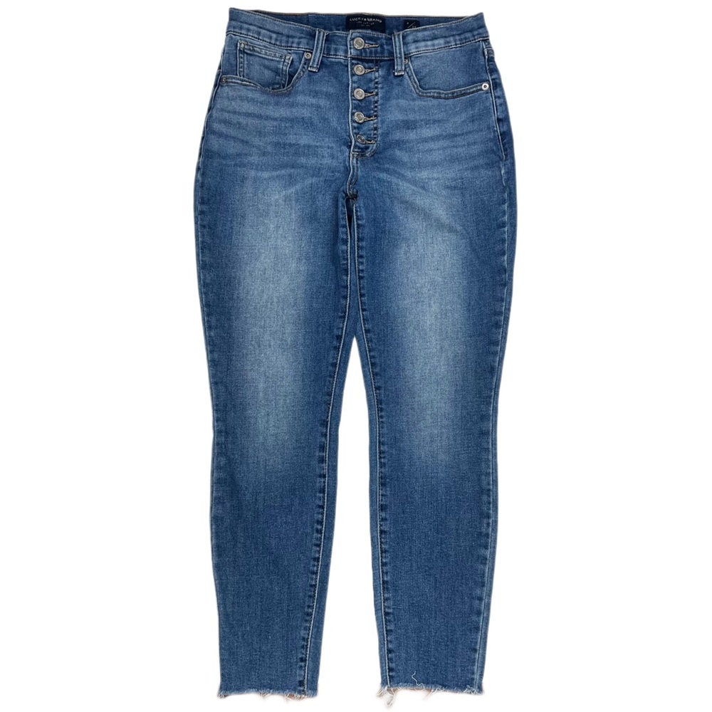 {Lucky Brand} "High Rise Skinny Bridgette" Slim Straight Leg Stretch Denim Jeans